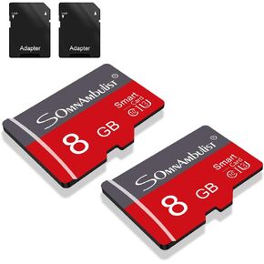 قطعتان من بطاقة Micro SD بسعة 16 جيجابايت مع محول SD بطاقة ذاكرة عالية السرعة UHS-I فئة 10 بطاقة ذاكرة TF للكمبيوتر اللوحي/الهاتف المحمول/الكاميرا/صوت السيارة/وحدة التحكم في الألعاب (TF178 رمادي أحمر 16 جيجابايت) in Kuwait