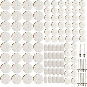 121pcs Wool Felt Polishing Buffing Wheel Pad Mandrel Mounted Grinding Accessories Attachment Rotary Tools Set for Dremel