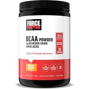 Force Factor BCAA Amino Acids Supplement 2:1:1, Delicious and Refreshing BCAA Powder to Support Muscle Recovery and Performance, No Artificial Colors or Flavors, Cherry Limeade, 30 Servings