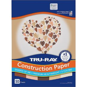 Tru-Ray Shades of Me Construction Paper, 5 Assorted Skin Tone Colors, 9" x 12", 50 Sheets