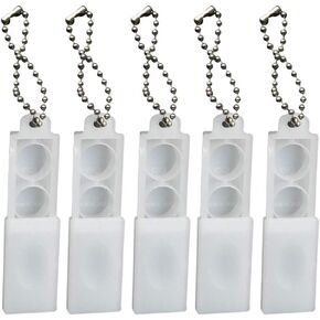 5 Pieces Hearing Aid Battery Case Hearing Aid Amplifier Battery Storage Box Button Cell Holder Storage Case Plastic Battery Case Box Battery Caddy with Keychain(White)