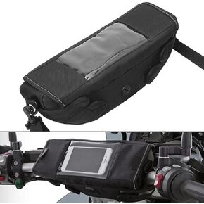 H RUO Waterproof Handlebar Storage Bag Motorcycle Bike Handle Bar Bag with Phone Pouch Compatible with bmw F750GS F850GS R1200GS Triumph Honda Yamaha Suzuki