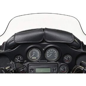 Dowco Willie & Max 04725 Two Pouch Synthetic Leather Motorcycle Windshield Bag: Black, 5 Liter Capacity, 8.3" x 4.7" x 4"