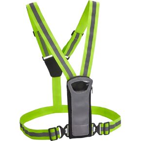 Athlé Reflective Vest with Phone Holder - High Visibility Vest for Safe Running, Jogging, Dog Walking, Biking and More