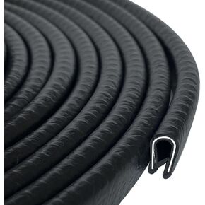 Rubber Edge Trim Black 26Feet, Fits 1/8" Edge, Flexible U Channel Rubber Seal Strip for Sharp/Rough Surfaces, Automotive, Trucks, Boats