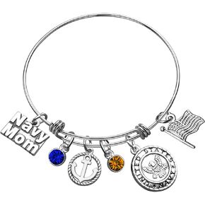 Navy Mom Gifts Navy Mom Bracelet for Women Military Mom Bracelet Military Mom Gifts Mothers Day Gifts Deployment Gifts Christmas Birthday Gifts for Navy Mom