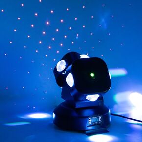 Moving Head DJ Light Rotating Beam Lights Stage Light DJ Lighting Led for Events Sound Activated Dmx512 Light for DJ KTV Disco Party Wedding Concert (8LED+8 Auxiliary Lights w/Special Lights)