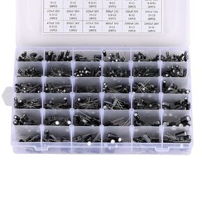 Molence 36 Values 1000PCS Aluminum Electrolytic Capacitor Assortment Kit 0.1uF－1000uF 10V 16V 25V 35V 50V Capacitors with Storage Box for DIY Projects