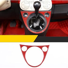 for 2011-2019 Fiat 500 Soft Carbon Fiber Style Car Styling Car Gear Panel Sticker Car Interior Protection Accessories (Black)