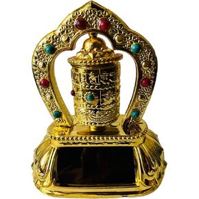 QT S Tibetan Prayer Wheel for Car - Solar Auto Spinning - Buddhism Decorations Buddhist Spinner Scriptures Car Decorative Ornament Car Accessories Interior Parts