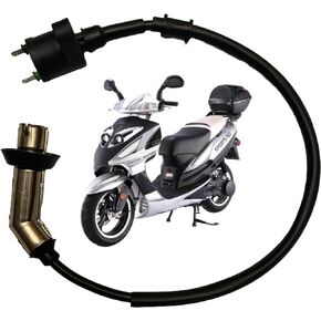 TAOTAO IGNITION COIL with METAL HOUSING HEAD PLUG CAP for TAOTAO 50cc 150cc SCOOTER MOPED MOTORCYCLE QUANTUM 150 LANCER 150 PMX 150 PONY 50 VIP 50 BLADE 50 EVO 50 RACER 50 NEWSPEED 50