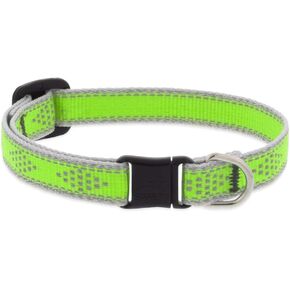 Lupine Reflective Cat Safety Collar with Bell 1/2" Wide Orange Diamond Adjusts 8" to 12"