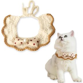 Cute Cat Collar Breakaway Kitten Handmade Collar with Cute Bow Tie