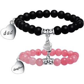 Smilelife Set of 2 Matching Magnetic Heart Bond Bracelets - Perfect Gifts For Mom, Dad, Daughter, Son