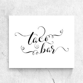 ZLKAPT Taco Bar Sign Taco Sign Fiesta Wedding Sign Unique Fiesta Decorations Mexican Theme Party Chic Fiesta Bridal Shower Elegant Mexican Wedding Decorations 8x10 Inches No Frame