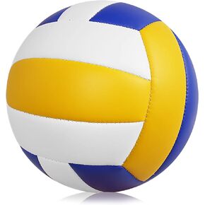 Baisidiwei Volleyball Size 5 PU Leather Soft Indoor Outdoor Volleyballs Unmarked Training Ball Sports Training Game Play Ball for Beginner, Teenager, Adult