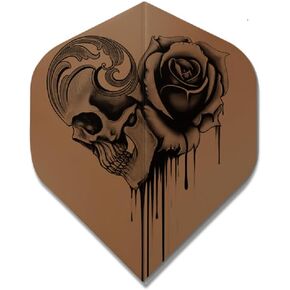 US Darts 3 Sets (9 Flights) Alchemy Copper AMOIR (Skull and Rose) Standard Dart Flights - 100 Micron