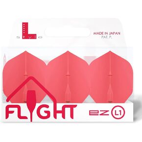LSTYLE Dart Flights: L1 EZ Standard - for Soft Tip and Steel Tip Darts - Red