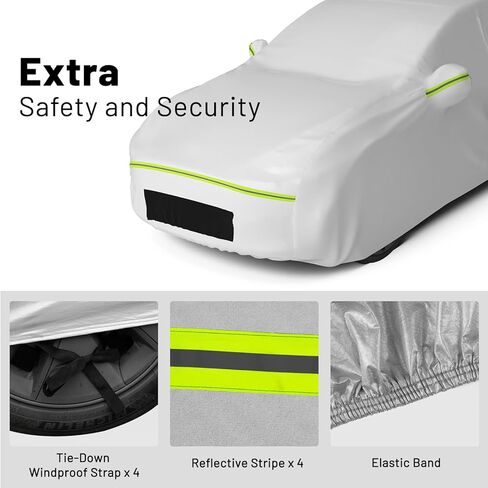 غطاء سيارة Favoto للطراز Y - مناسب خصيصًا لغطاء السيارة Tesla Model Y 6 طبقات مقاوم للماء في جميع الأحوال الجوية، حماية من المطر والثلج والشمس مع منفذ شحن، سحاب باب شبكي جيد التهوية in Kuwait