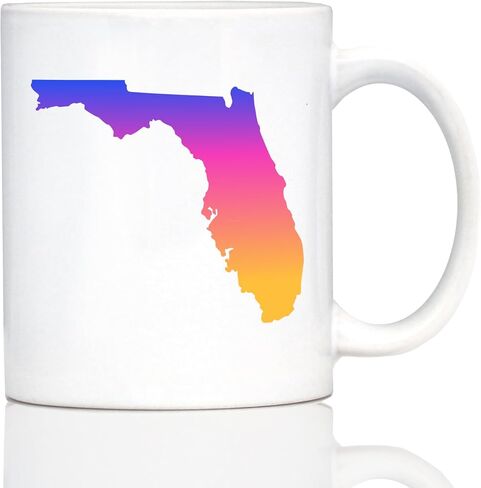Florida State Outline Coffee Mug - State Themed Drinking Decor and Gifts for Floridian Women & Men - Large 15oz White Ceramic Mug in Saudi Arabia