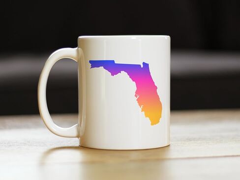 Florida State Outline Coffee Mug - State Themed Drinking Decor and Gifts for Floridian Women & Men - Large 15oz White Ceramic Mug in Saudi Arabia