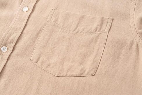 Sedyrak Regular Fit Mens Linen Cotton Short Sleeve Shirts Casual Button Down Shirts with Front Pocket in Saudi Arabia