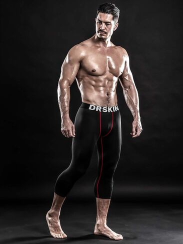 DRSKIN 3، 2 أو 1 حزمة من السراويل الرجالية المضغوطة 3/4، السراويل الضيقة، السراويل الرياضية الرياضية، الجري، التمرينات النشطة in Kuwait