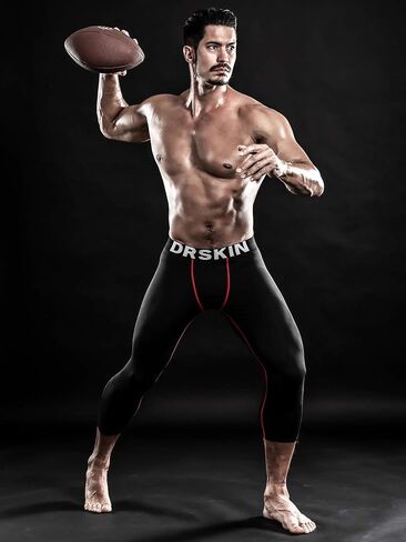 DRSKIN 3، 2 أو 1 حزمة من السراويل الرجالية المضغوطة 3/4، السراويل الضيقة، السراويل الرياضية الرياضية، الجري، التمرينات النشطة in Kuwait