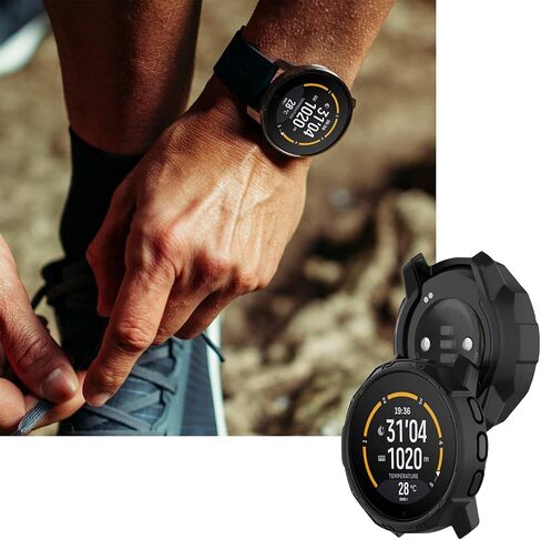 Miimall متوافق مع حافظة SUUNTO 9 Peak، حافظة SUUNTO 9 Peak Pro شاملة من مادة TPU المقاومة للصدمات وخفيفة الوزن لهاتف SUUNTO 9 Peak/9 Peak Pro - أسود in Kuwait