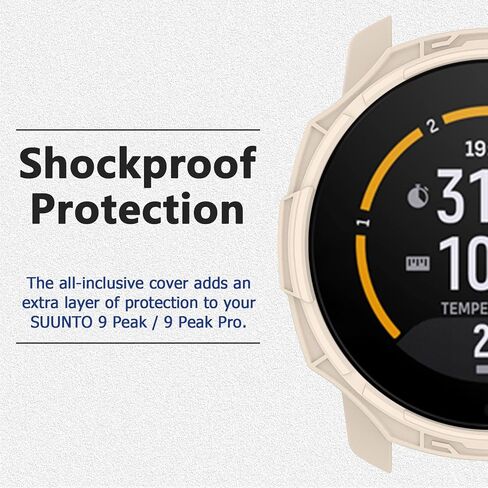 Miimall متوافق مع حافظة SUUNTO 9 Peak، حافظة SUUNTO 9 Peak Pro شاملة من مادة TPU المقاومة للصدمات وخفيفة الوزن لهاتف SUUNTO 9 Peak/9 Peak Pro - أسود in Kuwait