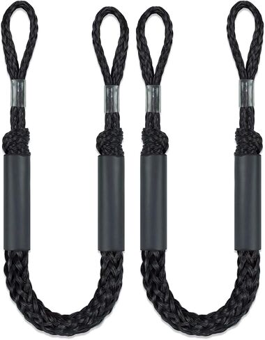 Boat Accessories 2PCS Dock Lines 3FT Premium Bungee Boat Lines (Red+Black, 3Feet) in Saudi Arabia