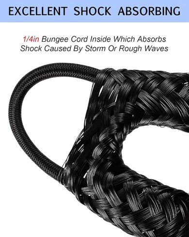 Boat Accessories 2PCS Dock Lines 3FT Premium Bungee Boat Lines (Red+Black, 3Feet) in Saudi Arabia
