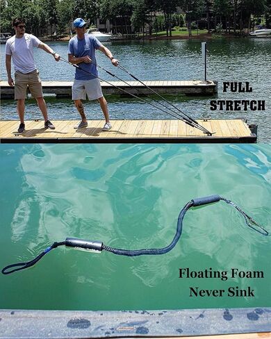 Boat Accessories 2PCS Dock Lines 3FT Premium Bungee Boat Lines (Red+Black, 3Feet) in Saudi Arabia