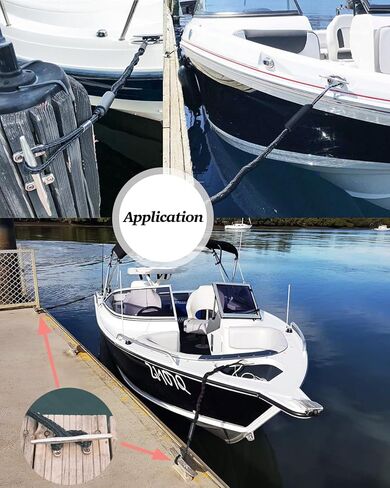 Boat Accessories 2PCS Dock Lines 3FT Premium Bungee Boat Lines (Red+Black, 3Feet) in Saudi Arabia
