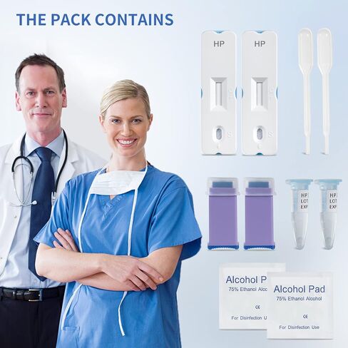 STARRIVER 2 مجموعات اختبار H Pylori، مجموعات اختبار هيليكوباكتر بيلوري في المنزل، مجموعات اختبار H. Pylori، اختبار ذاتي h-Pylori للاستخدام المنزلي، سهل الاستخدام in Kuwait