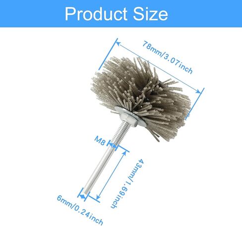 Moicstiy 120 Grits Abrasive Nylon Wheel Brush Grit Polish Grinder Brush Grinding Head with Threaded Shank for Removal of Rust Corrosion Paint (3 Pcs) in Saudi Arabia