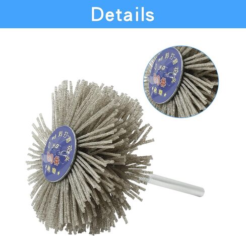 Moicstiy 120 Grits Abrasive Nylon Wheel Brush Grit Polish Grinder Brush Grinding Head with Threaded Shank for Removal of Rust Corrosion Paint (3 Pcs) in Saudi Arabia