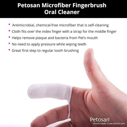 Petosan Microfiber Fingerbrush, 2 Pack, Battery Powered, White, for Dogs in Saudi Arabia