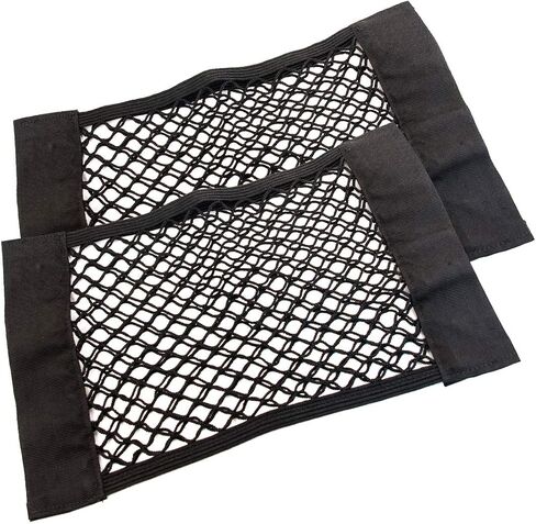 TENACHI Set 2 Car Trunk Net Mesh Auto Cargo Storage Organizer Universal Elastic SUV Netting Pocket Wall Sticker Add on Pouch Bag 15.7 x 9.8 inch / 40 x 25cm in Saudi Arabia