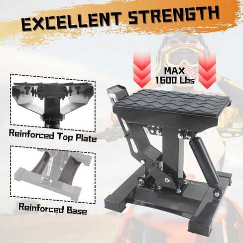 POLARBEAR Motocross Dirtbike Stand Iron Hydraulic Lift Jack 1600 Lbs Capacity 11.8" Minimum Height for Full-Size Dirt Bike Maintenance(Black) in Saudi Arabia