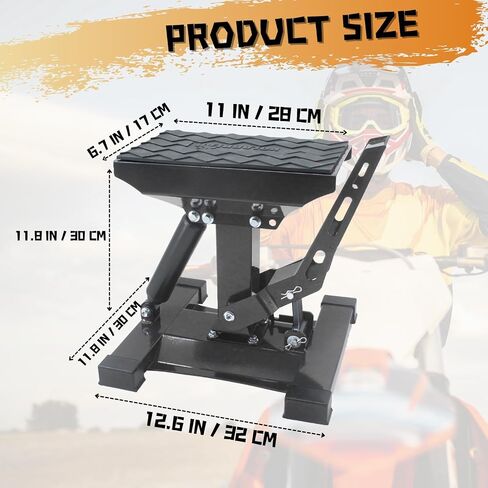 POLARBEAR Motocross Dirtbike Stand Iron Hydraulic Lift Jack 1600 Lbs Capacity 11.8" Minimum Height for Full-Size Dirt Bike Maintenance(Black) in Saudi Arabia