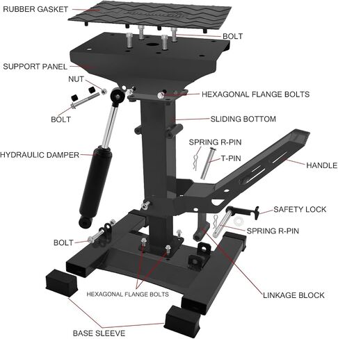 POLARBEAR Motocross Dirtbike Stand Iron Hydraulic Lift Jack 1600 Lbs Capacity 11.8" Minimum Height for Full-Size Dirt Bike Maintenance(Black) in Saudi Arabia