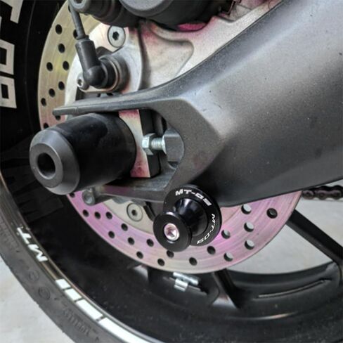 ZYAKOMO مناسب لـ YAMAHA MT-09 Tracer MT 09 SP FZ09 2014-2023 MT09 2024 دراجة نارية CNC 6 مم Swingarm بكرات حامل منزلق (أسود) in Kuwait