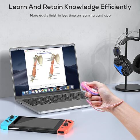 جهاز تحكم جوريكسر لاسلكي يعمل بالبلوتوث لجهاز Anki App-Gamepad صغير الحجم للتحكم في Switch-Windows-Android-MacOS مع كابل وحزام (وردي) in Kuwait
