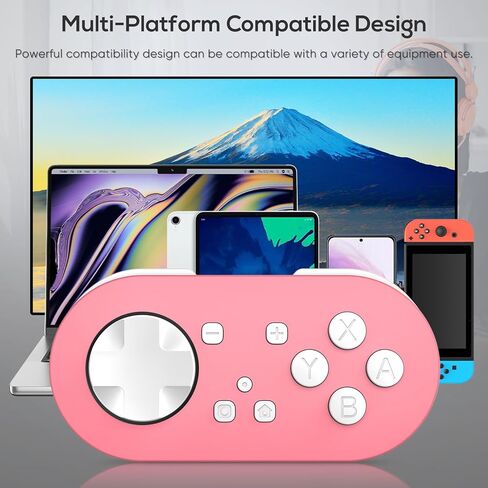 جهاز تحكم جوريكسر لاسلكي يعمل بالبلوتوث لجهاز Anki App-Gamepad صغير الحجم للتحكم في Switch-Windows-Android-MacOS مع كابل وحزام (وردي) in Kuwait