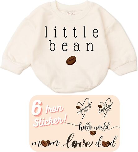 STALOFAZ Little Bean Baby Romper - Baby Bean Outfit Newborn Baby Boy Girl Bubble Long Sleeve Bodysuit Sweatshirt Infant Gift in Saudi Arabia