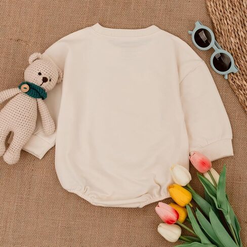 STALOFAZ Little Bean Baby Romper - Baby Bean Outfit Newborn Baby Boy Girl Bubble Long Sleeve Bodysuit Sweatshirt Infant Gift in Saudi Arabia