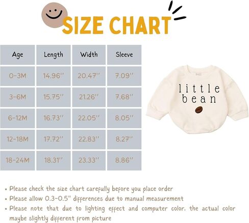 STALOFAZ Little Bean Baby Romper - Baby Bean Outfit Newborn Baby Boy Girl Bubble Long Sleeve Bodysuit Sweatshirt Infant Gift in Saudi Arabia