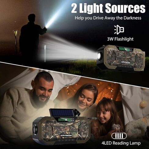 [بلوتوث] مكبر صوت مقاوم للماء لراديو الطوارئ، راديو AM FM محمول، راديو طاقة شمسية بذراع يدوي، بطارية 5000 مللي أمبير في الساعة، راديو NOAA للطقس مع شاحن هاتف محمول بمصباح يدوي، SOS، مشبك دراجة للتخييم في الهواء الطلق in Kuwait