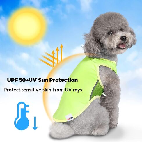 UNIPUP UPF 50+ تي شيرت رياضي للحماية من الشمس للحيوانات الأليفة، ملابس ناعمة سريعة الجفاف للكلاب الكبيرة، قمصان للكلاب قابلة للتنفس مع شريط عاكس بدون أكمام، ملابس للحيوانات الأليفة in Kuwait